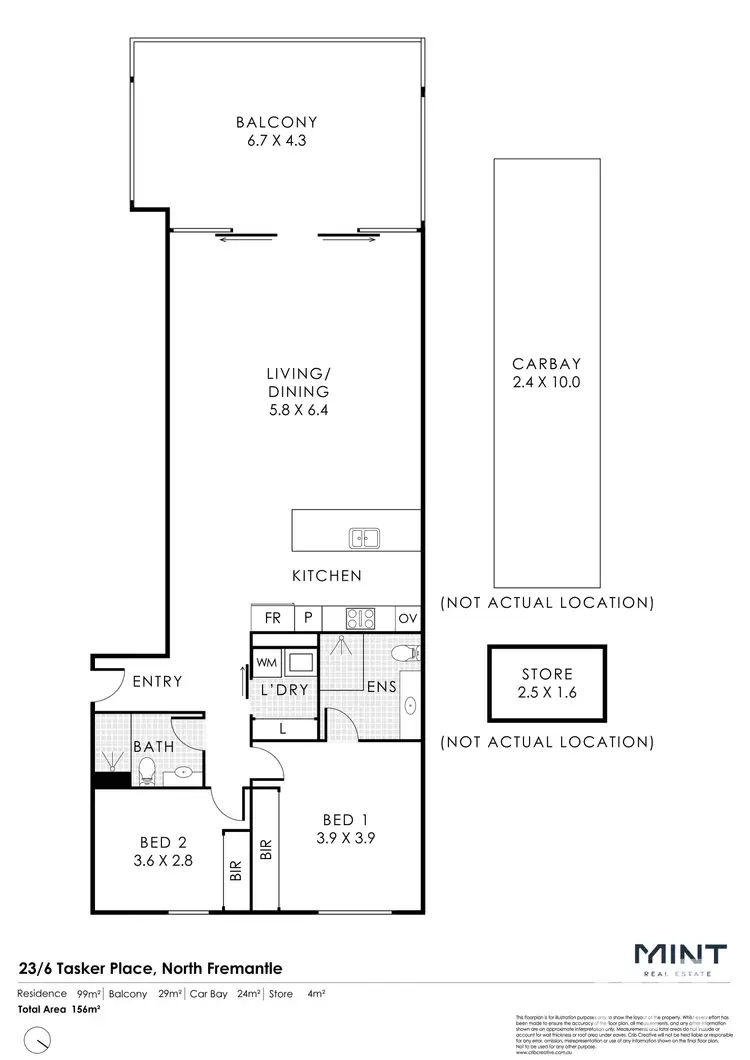 Floorplan of Homely apartment listing, 23/6 Tasker Place, North Fremantle WA 6159