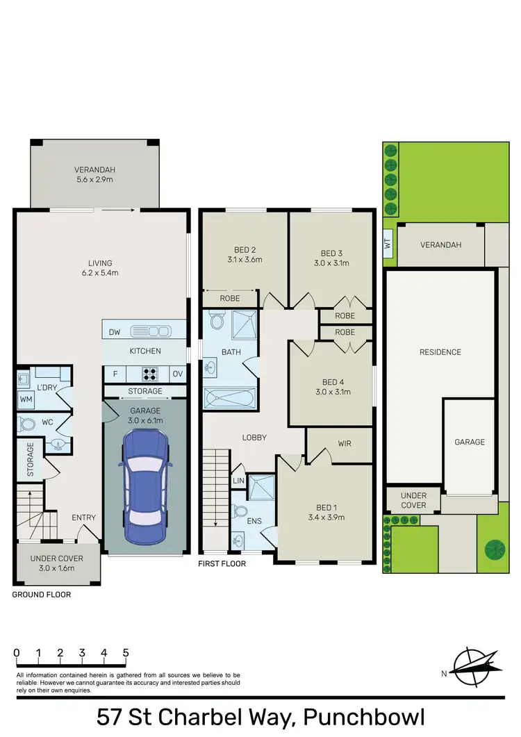 Floorplan of Homely semi-detached listing, 57 St Charbel Way, Punchbowl NSW 2196