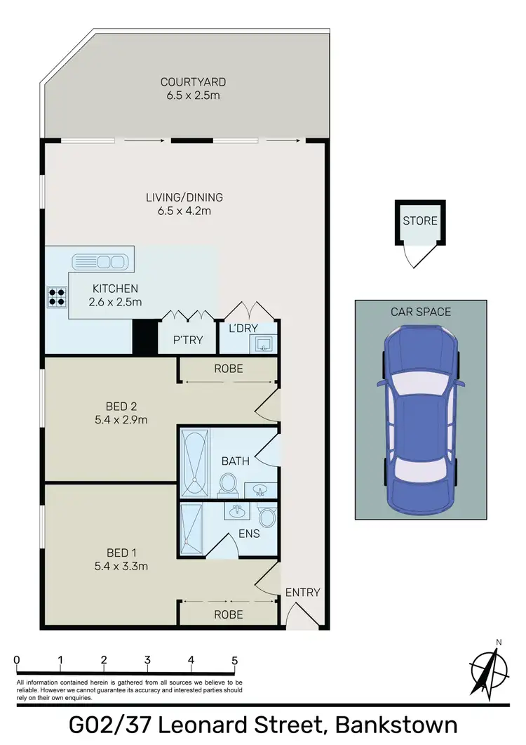 Floorplan of Homely unit listing, G02/37 Leonard Street, Bankstown NSW 2200
