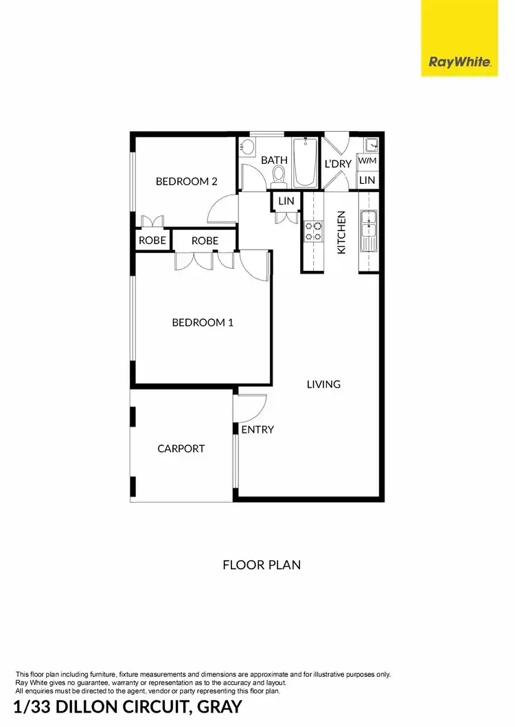 Floorplan of Homely unit listing, 1/33 Dillon Circuit, Gray NT 830