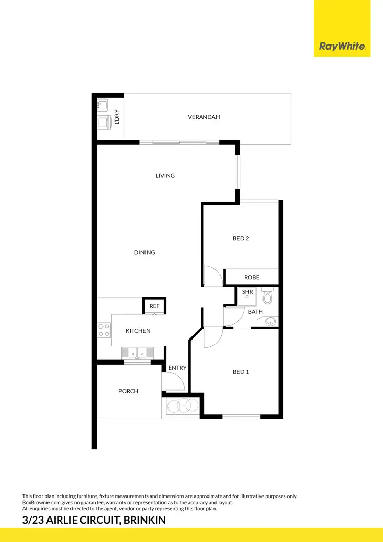 Floorplan of Homely unit listing, 3/23 Airlie Circuit, Brinkin NT 810