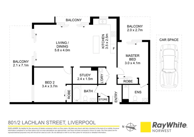 Floorplan of Homely apartment listing, 801/2 Lachlan Street, Liverpool NSW 2170