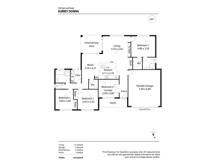 Floorplan of Homely house listing, 336 Hancock Road, Surrey Downs SA 5126