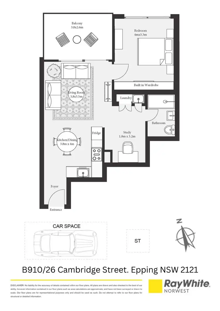Floorplan of Homely apartment listing, 910/26 Cambridge Street, Epping NSW 2121