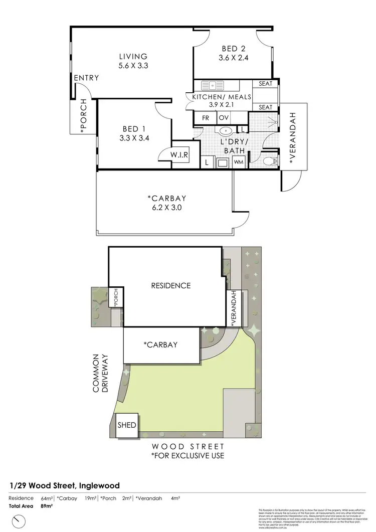 Floorplan of Homely villa listing, 1/29 Wood Street, Inglewood WA 6052