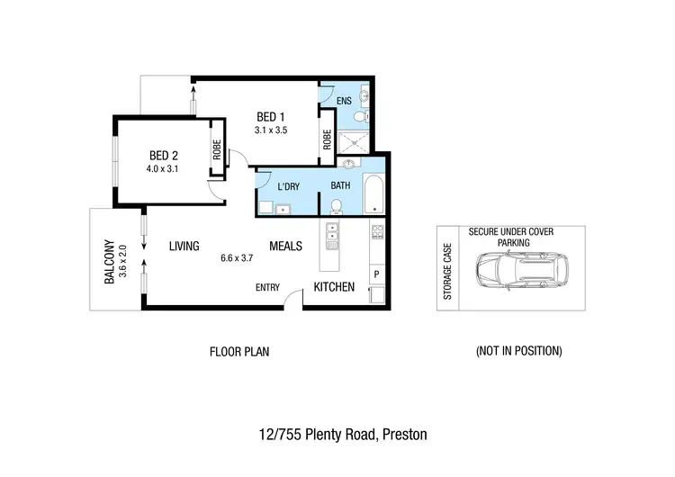 Floorplan of Homely apartment listing, 12/755 Plenty Road, Reservoir VIC 3073
