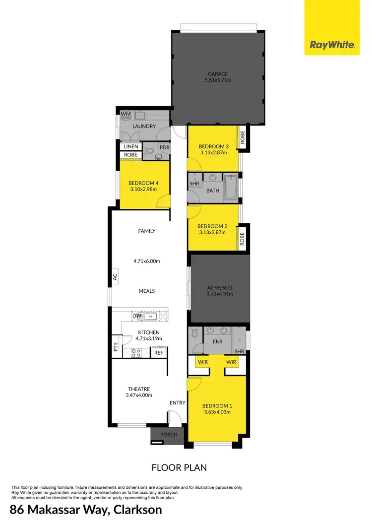 Floorplan of Homely house listing, 86 Makassar Way, Clarkson WA 6030