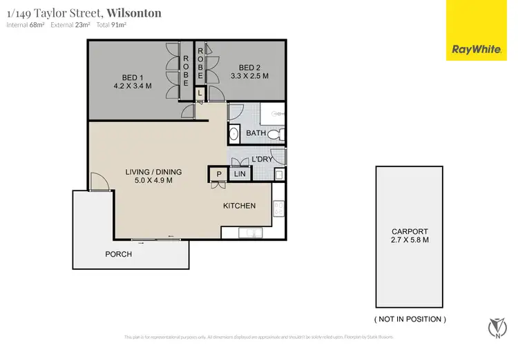 Floorplan of Homely unit listing, 1/149 Taylor Street, Wilsonton QLD 4350