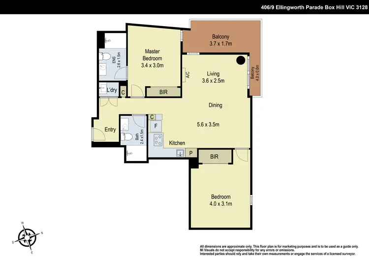 Floorplan of Homely apartment listing, 406/9 Ellingworth Parade, Box Hill VIC 3128