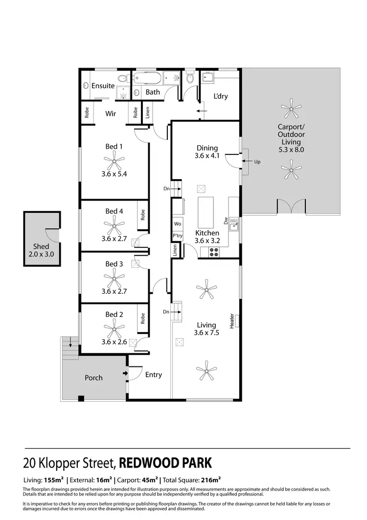 Floorplan of Homely house listing, 20 Klopper Street, Redwood Park SA 5097