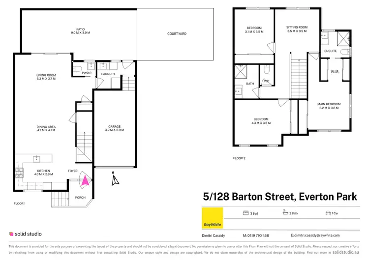 Floorplan of Homely townhouse listing, 5/128 Barton Street, Everton Park QLD 4053
