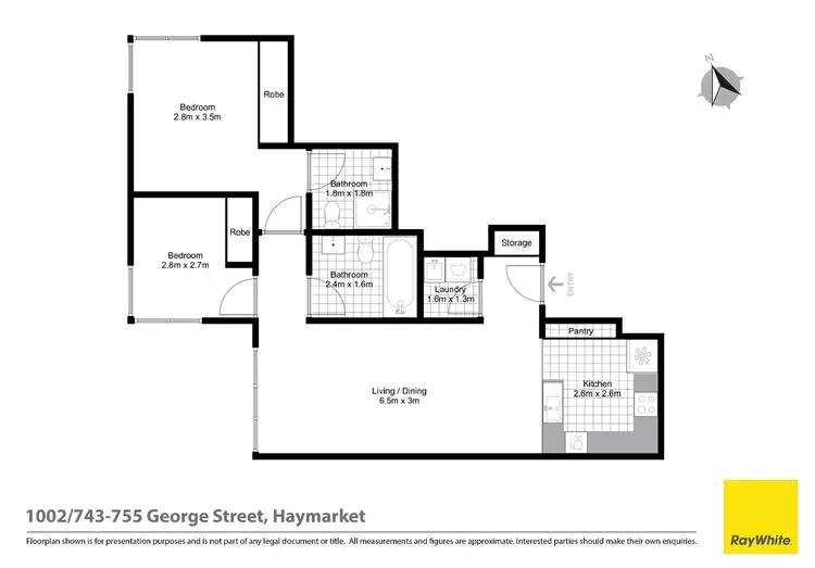 Floorplan of Homely apartment listing, 1002/743-755 George Street, Haymarket NSW 2000