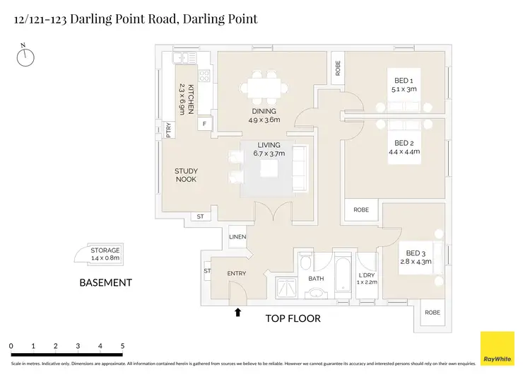 Floorplan of Homely apartment listing, 12/121-123 Darling Point Road, Darling Point NSW 2027