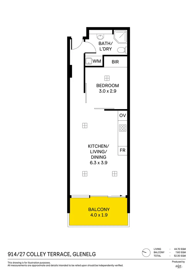 Floorplan of Homely apartment listing, 914/27 Colley Terrace, Glenelg SA 5045