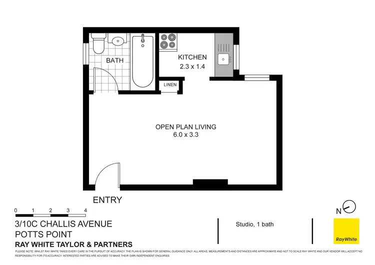 Floorplan of Homely studio listing, 3/10C Challis Avenue, Potts Point NSW 2011
