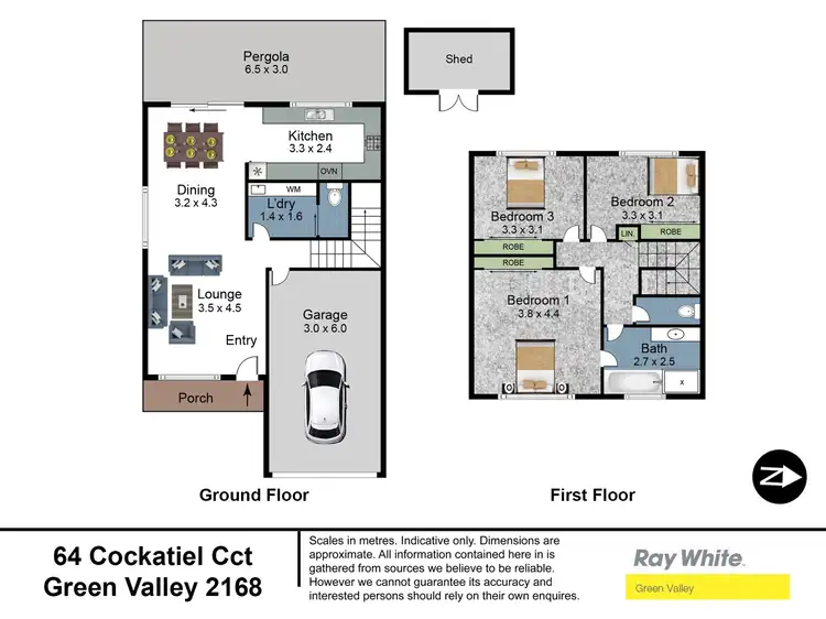 Floorplan of Homely semi-detached listing, 64 Cockatiel Circuit, Green Valley NSW 2168