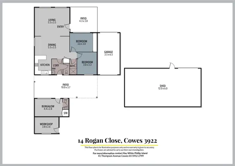 Floorplan of Homely house listing, 14 Rogan Close, Cowes VIC 3922