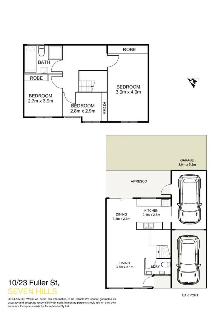 Floorplan of Homely townhouse listing, 10/23 Fuller Street, Seven Hills NSW 2147