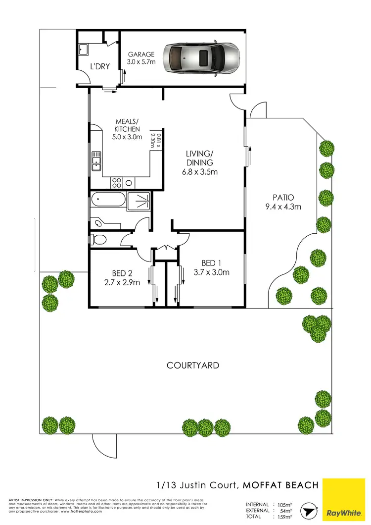 Floorplan of Homely unit listing, Unit 1/13 Justin Court, Moffat Beach QLD 4551