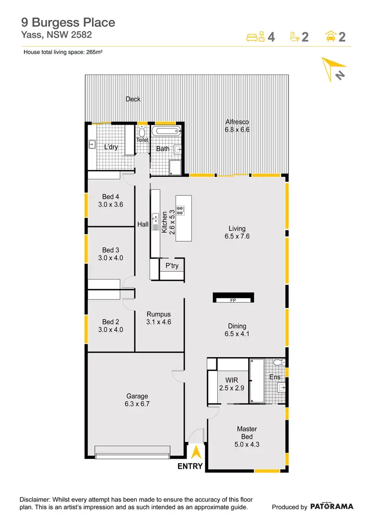 Floorplan of Homely house listing, 9 Burgess Place, Yass NSW 2582