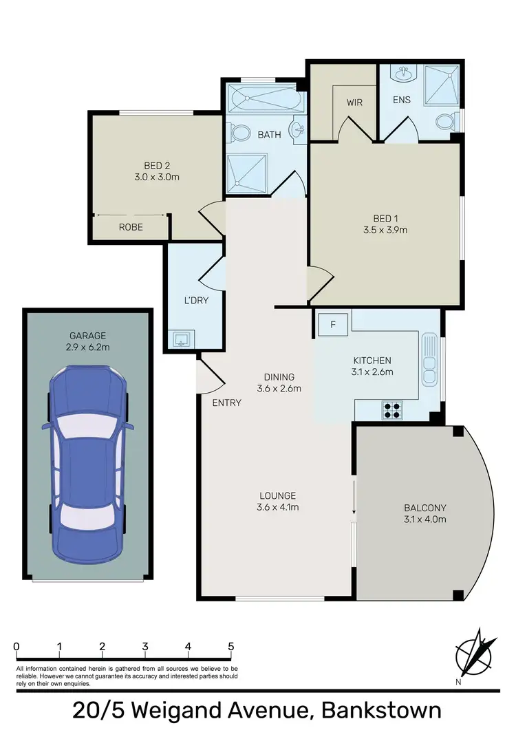 Floorplan of Homely unit listing, 20/5 Weigand Avenue, Bankstown NSW 2200