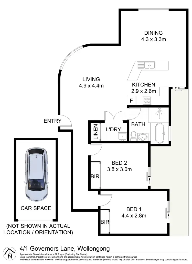 Floorplan of Homely apartment listing, 4/1 Governors Lane, Wollongong NSW 2500