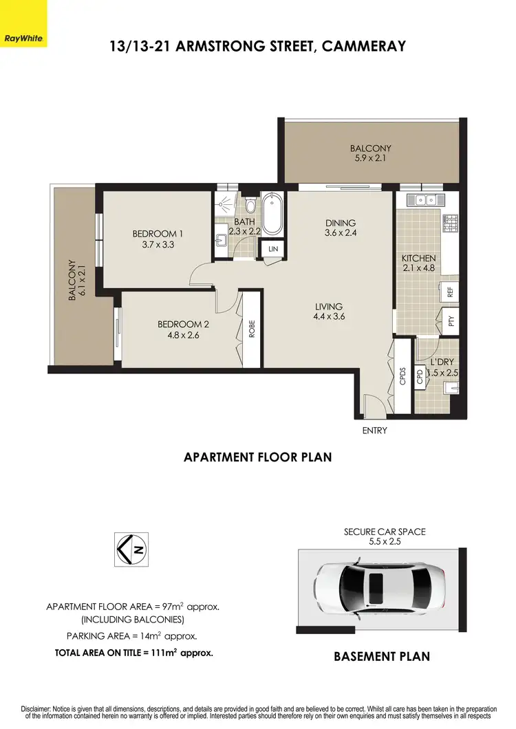 Floorplan of Homely apartment listing, 13/13-21 Armstrong Street, Cammeray NSW 2062
