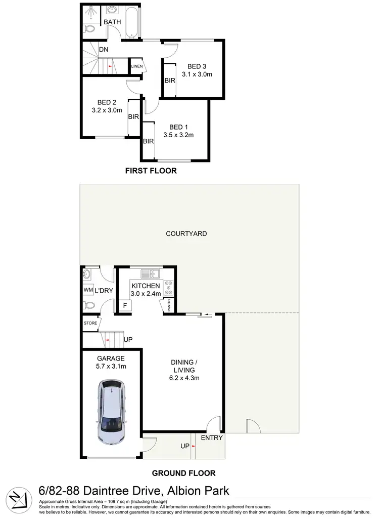 Floorplan of Homely townhouse listing, 6/82-88 Daintree Drive, Albion Park NSW 2527