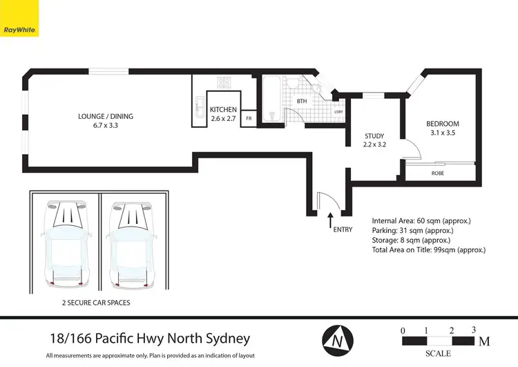Floorplan of Homely apartment listing, 18/166 Pacific Highway, North Sydney NSW 2060