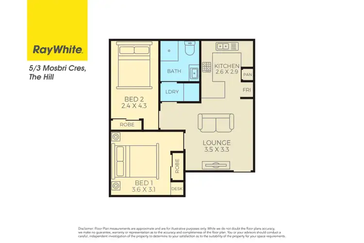 Floorplan of Homely unit listing, 5/3 Mosbri Crescent, The Hill NSW 2300
