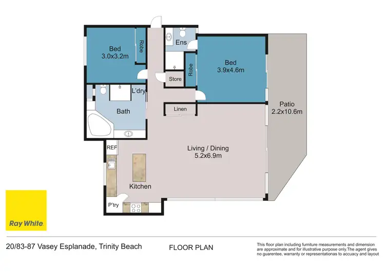 Floorplan of Homely unit listing, 20/83-87 Vasey Esplanade, Trinity Beach QLD 4879