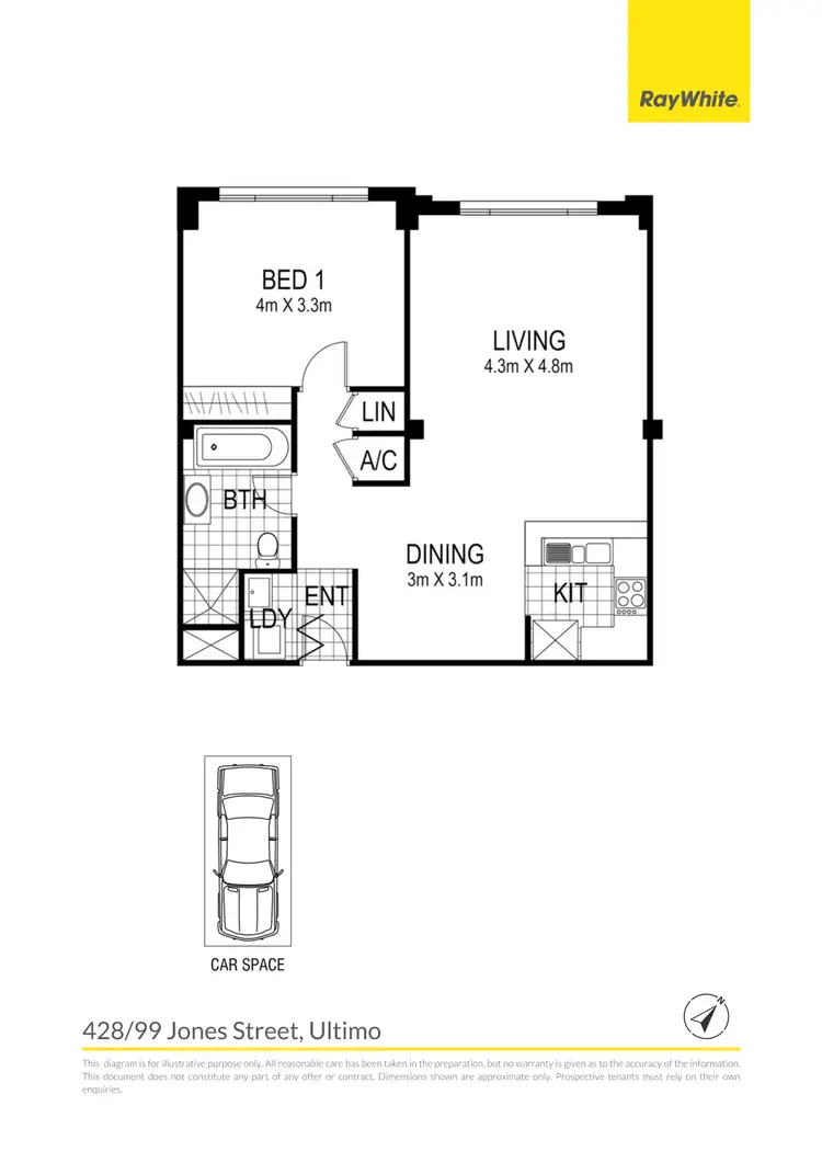 Floorplan of Homely apartment listing, 428/99 Jones Street, Ultimo NSW 2007