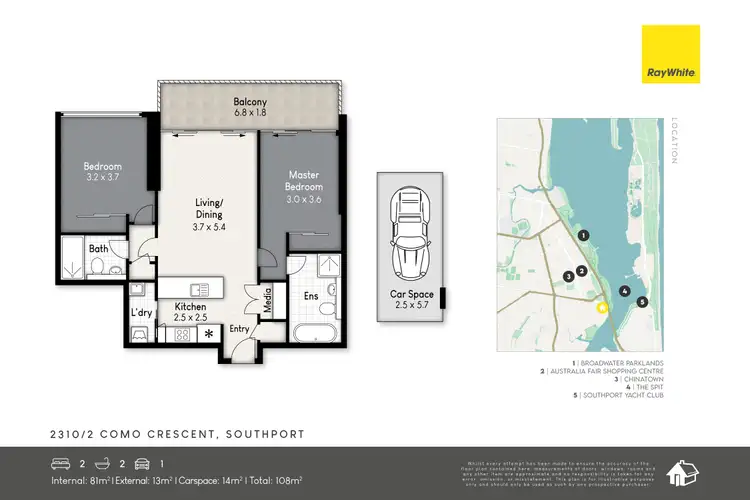 Floorplan of Homely apartment listing, 2310/2 Como Crescent, Southport QLD 4215