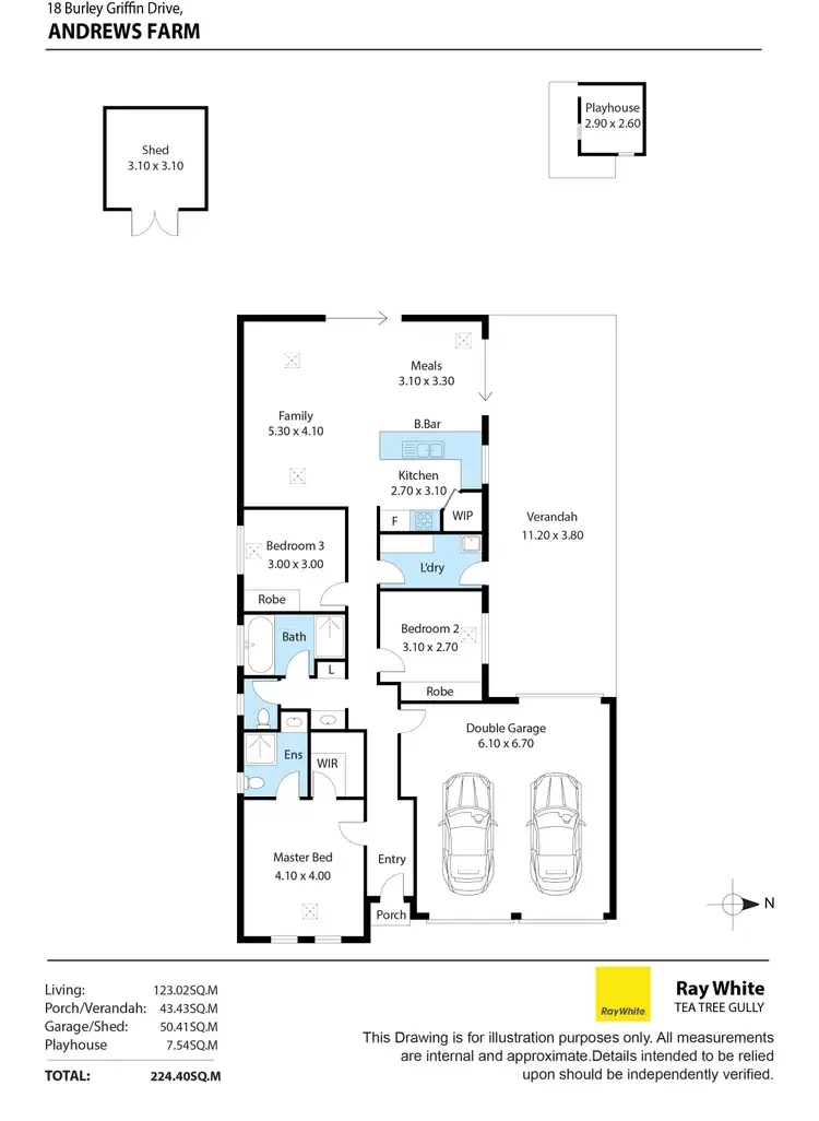 Floorplan of Homely house listing, 18 BURLEY GRIFFIN Drive, Andrews Farm SA 5114