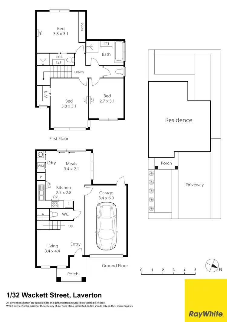 Floorplan of Homely townhouse listing, 1/32 Wackett Street, Laverton VIC 3028