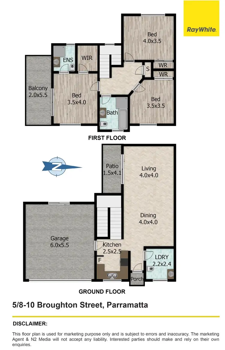 Floorplan of Homely townhouse listing, 5/8-10 Broughton Street, Parramatta NSW 2150