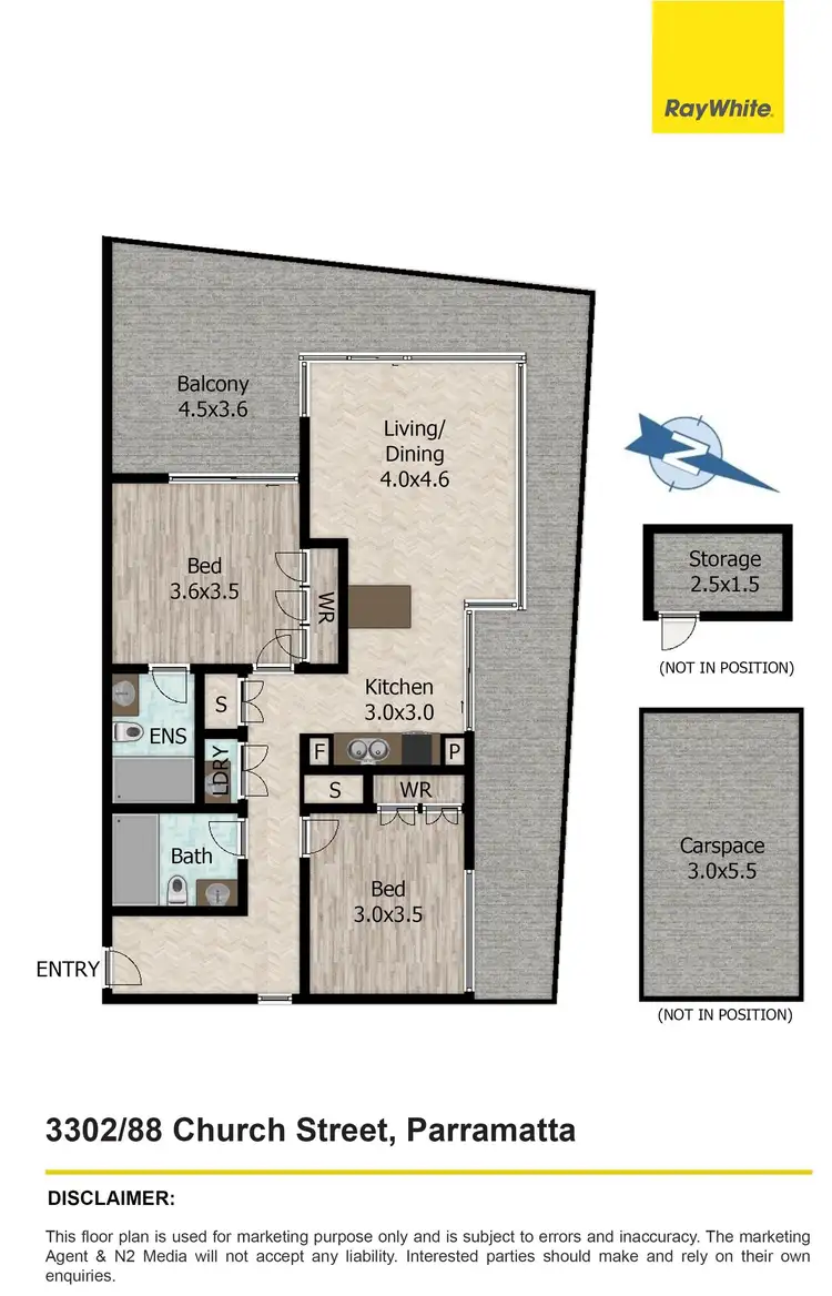 Floorplan of Homely apartment listing, 3302/88 Church Street, Parramatta NSW 2150