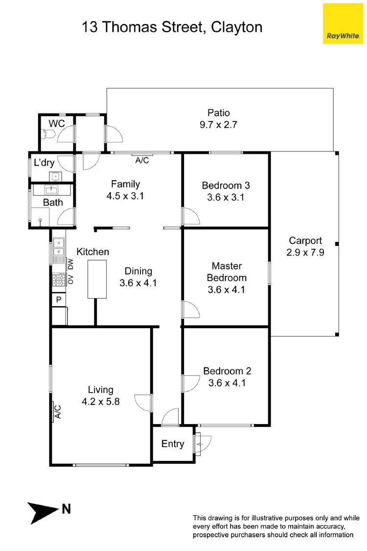 Floorplan of Homely house listing, 13 Thomas Street, Clayton VIC 3168