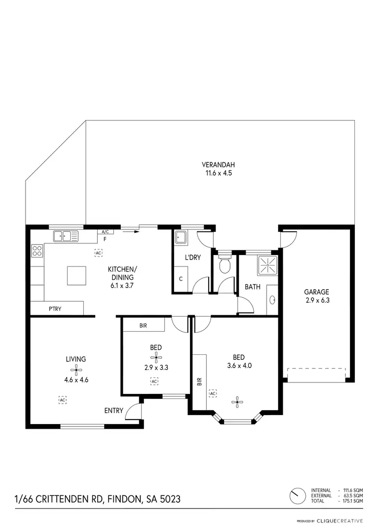 Floorplan of Homely house listing, 1/66 Crittenden Road, Findon SA 5023