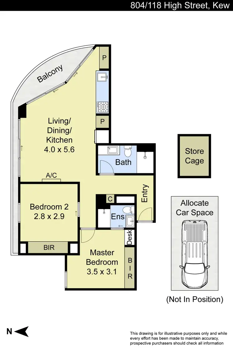 Floorplan of Homely apartment listing, 804/118 High Street South, Kew VIC 3101