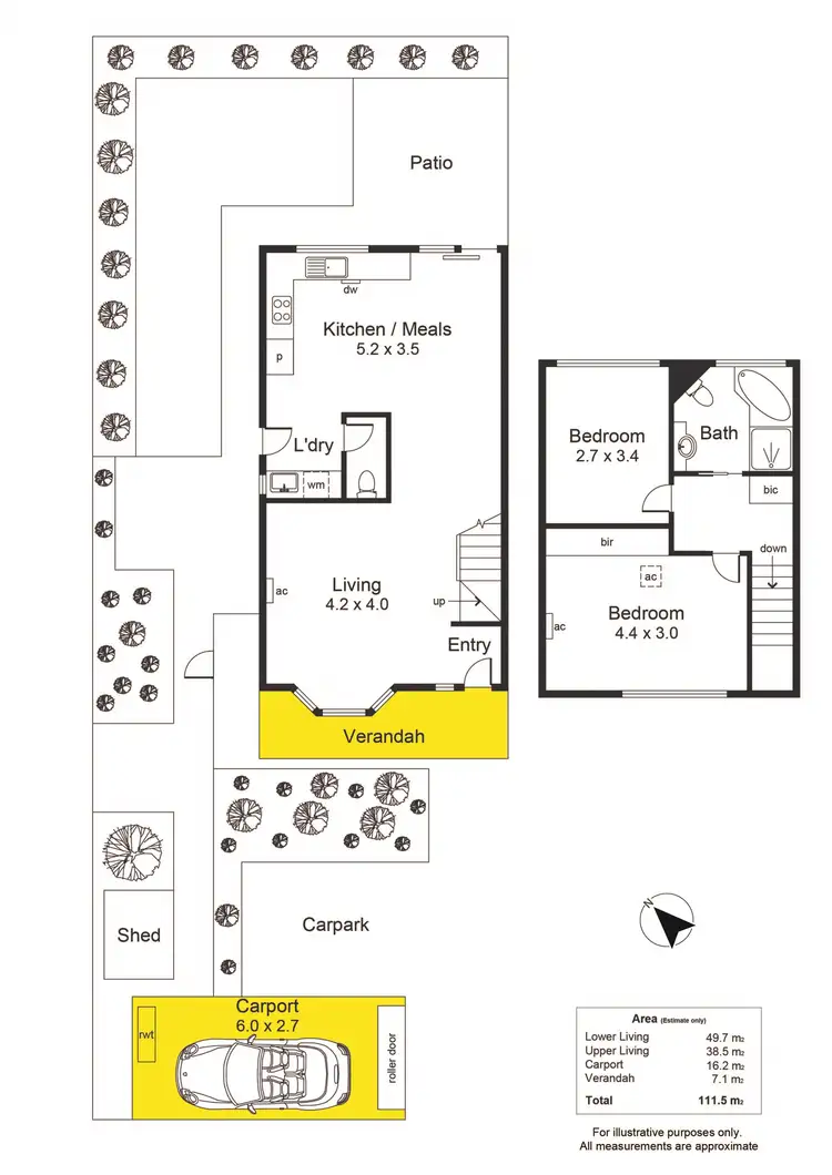 Floorplan of Homely townhouse listing, 2/4 Hollard Street, Frewville SA 5063