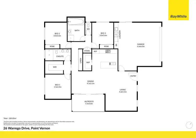 Floorplan of Homely house listing, 26 Warrego Drive, Point Vernon QLD 4655