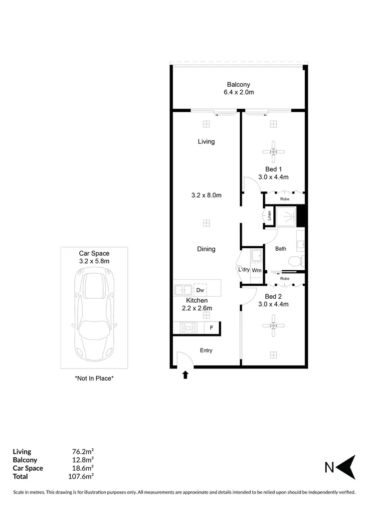 Floorplan of Homely unit listing, 413/42-48 Garden Terrace, Mawson Lakes SA 5095