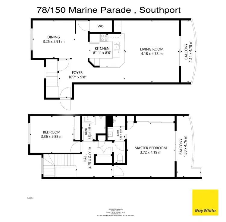 Floorplan of Homely apartment listing, 78/150 Marine Parade, Southport QLD 4215