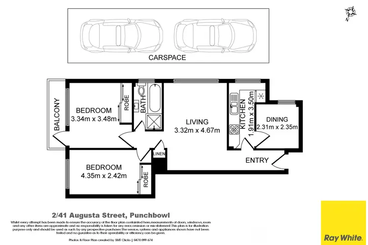Floorplan of Homely unit listing, 2/41 AUGUSTA, Punchbowl NSW 2196