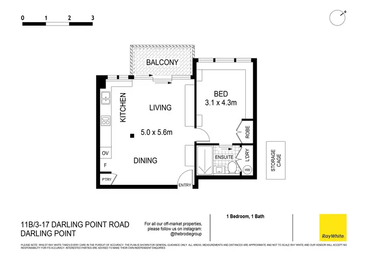Floorplan of Homely apartment listing, 11B/3-17 Darling Point Road, Darling Point NSW 2027