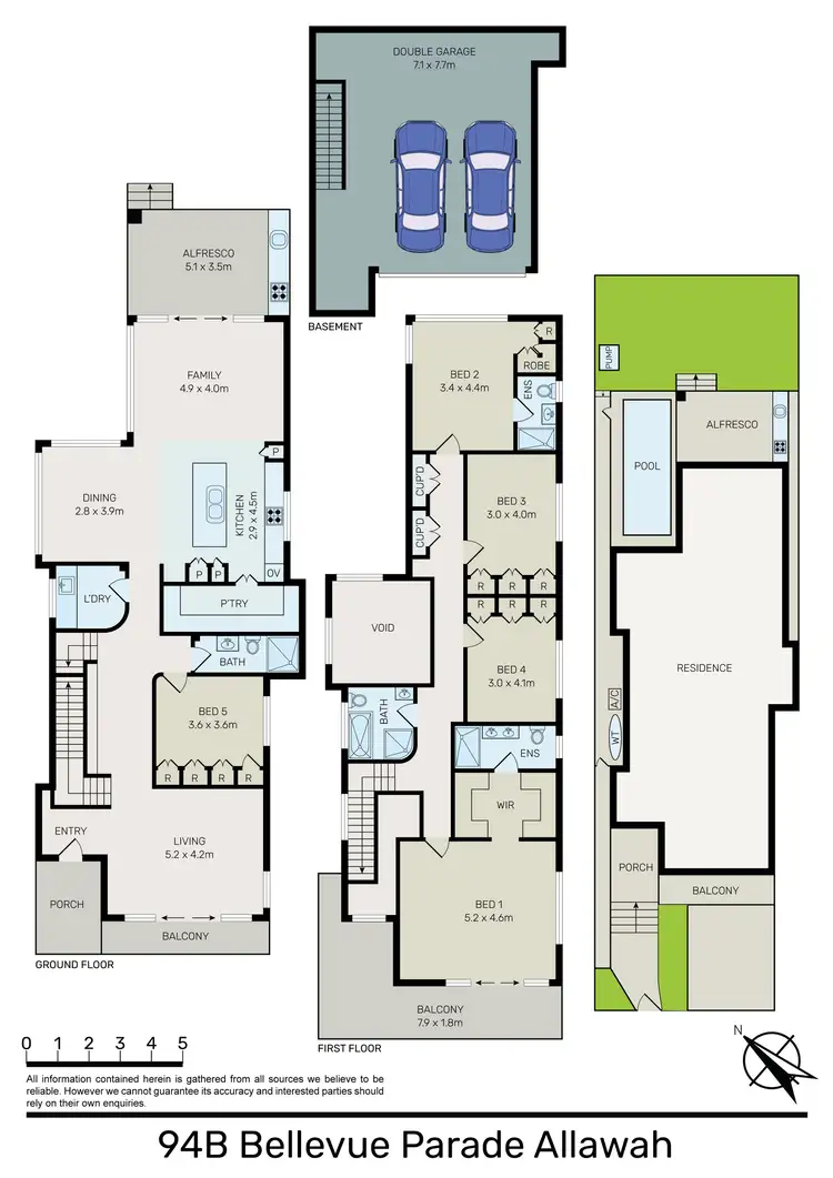 Floorplan of Homely semi-detached listing, 94B Bellevue Parade, Allawah NSW 2218
