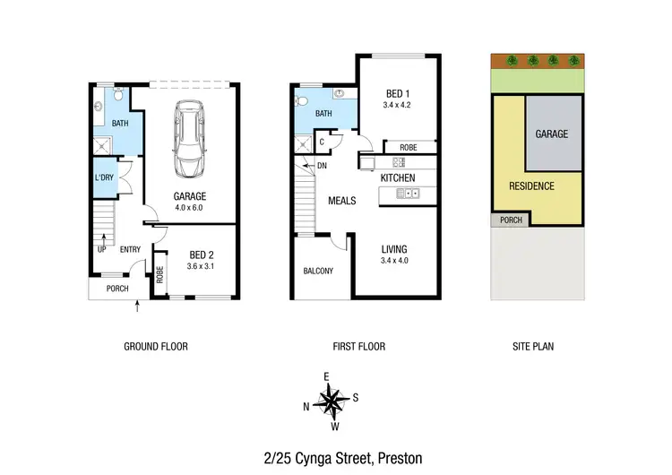 Floorplan of Homely townhouse listing, 2/25 Cynga Street, Preston VIC 3072