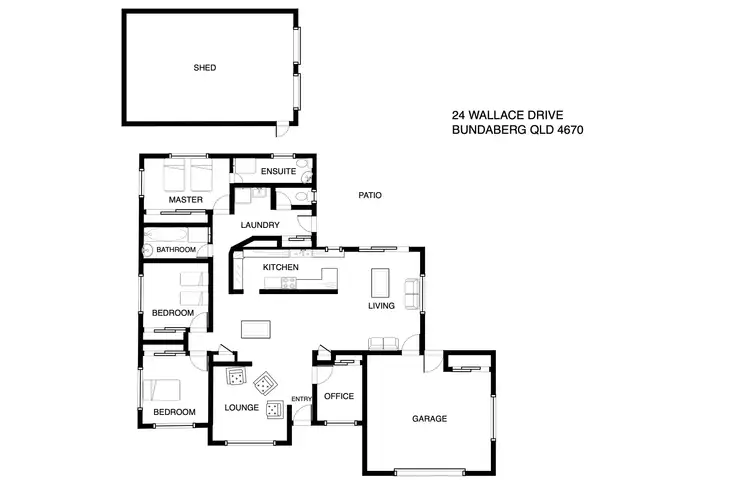 Floorplan of Homely house listing, 24 Wallace Drive, Bundaberg North QLD 4670