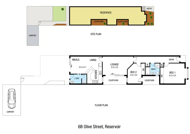 Floorplan of Homely unit listing, 6B Olive Street, Reservoir VIC 3073